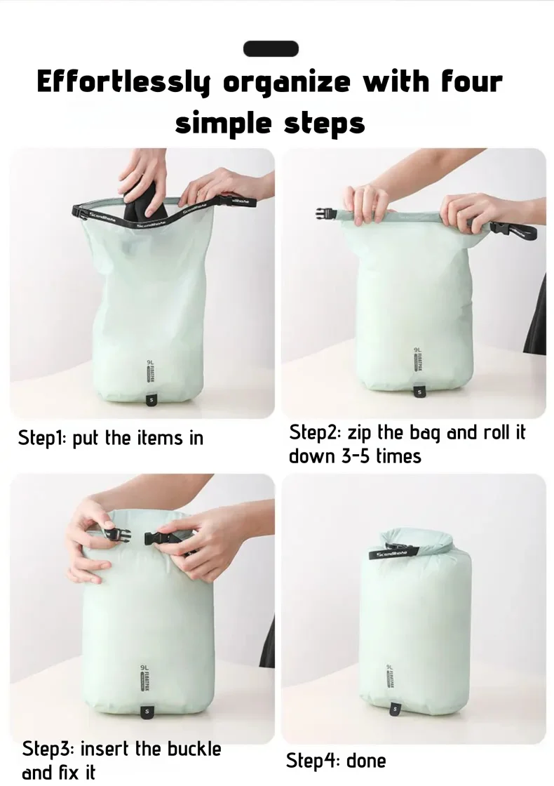 Ultralight Waterproof Dry Bag Travel Storage Pouch Clothes Organizer Sack Compression Packing Cube for Camping Hiking Swimming