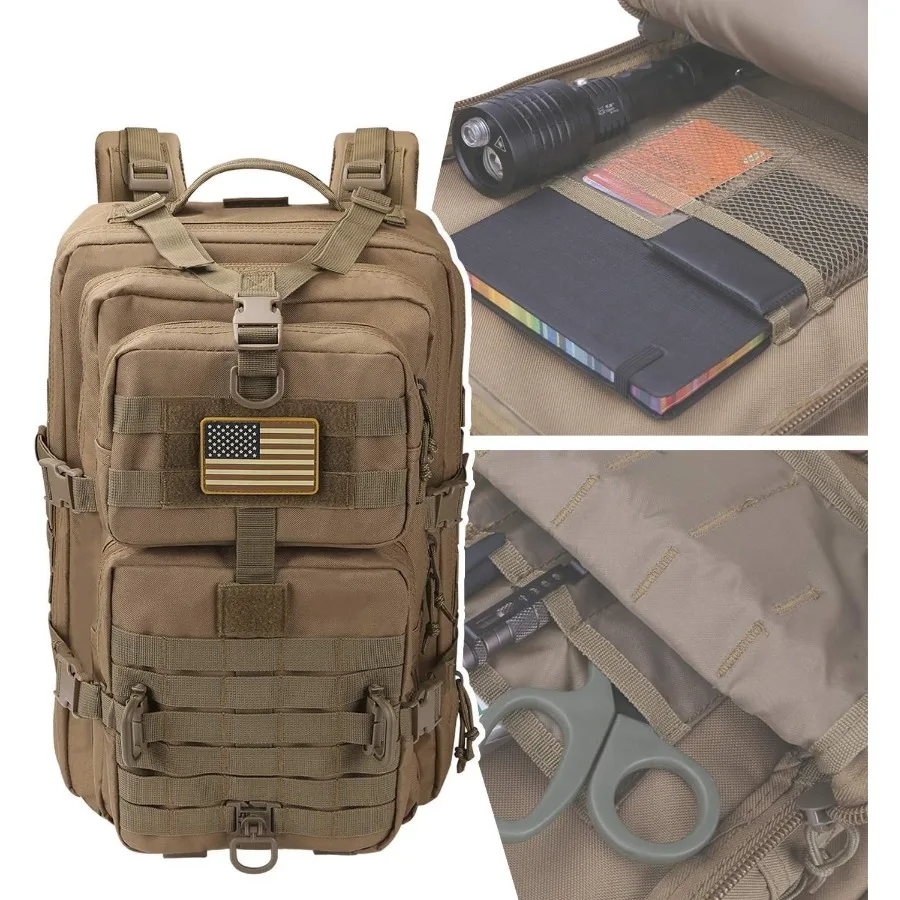 50L/30L Backpack Military Assault Pack For Men, 3 Day Bug Out Bag Molle DaypackFor Camping Outdoor Sport Rucksack Backpacks