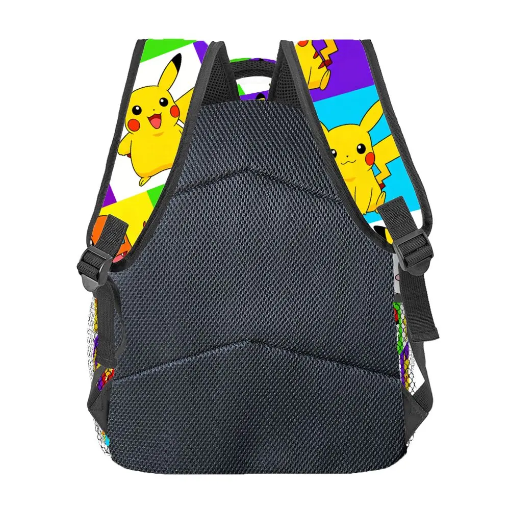 Pikachu Backpack, Anime Print School Bookbag, Lightweight Travel Backpack with Mesh Pockets