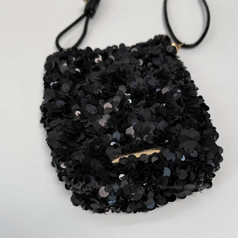 LEFTSIDE Mini Sequins Shoulder Bags for Women 2025 Designer New Evening Party Bling Bling Crossbody Bag Handbags and Purses