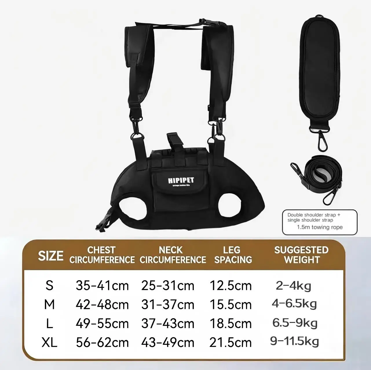 Cross-Body Portable Dog Bag with Traction Rope Pet Dog Backpack for Walking Dogs Stylish Pet Supplies in Trend
