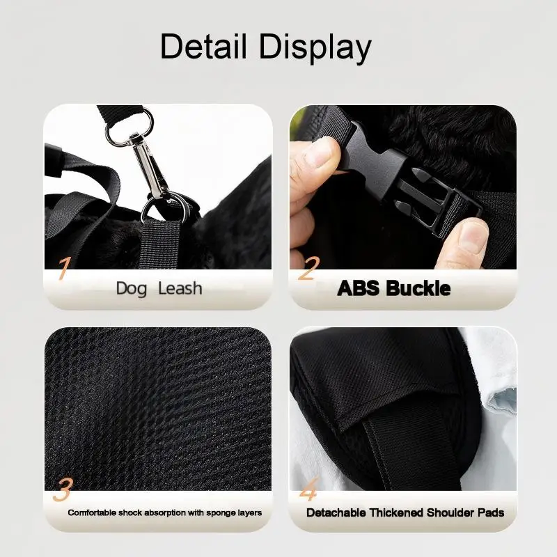 Cross-Body Portable Dog Bag with Traction Rope Pet Dog Backpack for Walking Dogs Stylish Pet Supplies in Trend