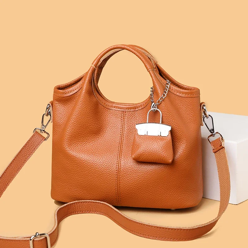 100% Cow Leather Luxury Handbag Brand Designer Genuine Leather Women Crossbody Shoulder Bag Fashion Leisure Ladies Trave Bags