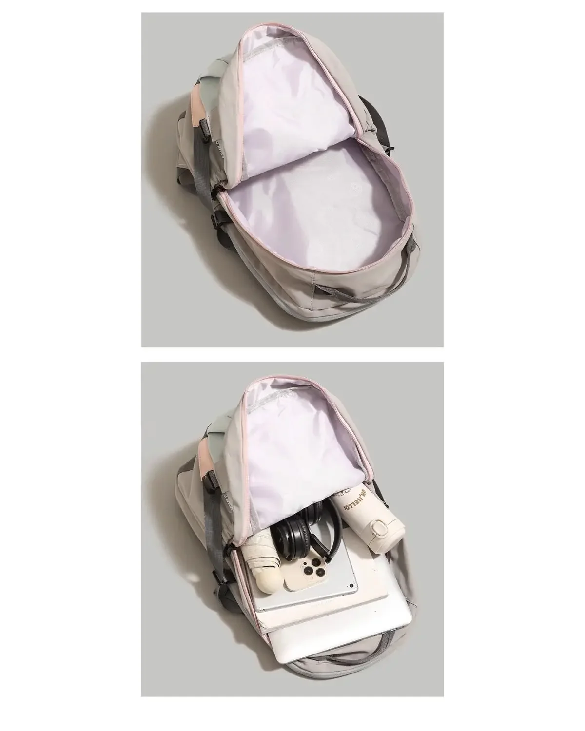 Fashion Nylon Backpack with Drawstring Side Pocket Adjustable Padded Straps for Outdoor Daily Use Large Capacity Shoulder Bag