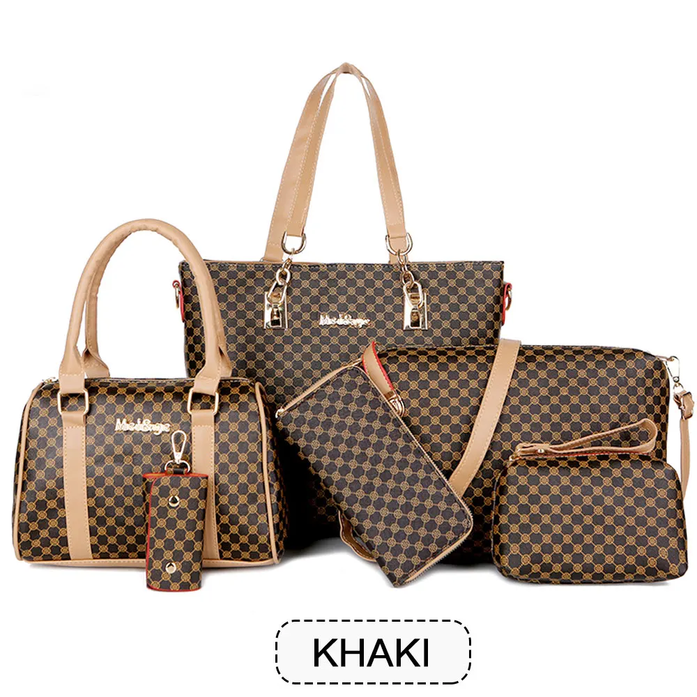 6PCS Large Capacity Tote Bags Set Women Fashion Shoulder Bag Crossbody Bag Minimalist Floral Print Handbags for Women