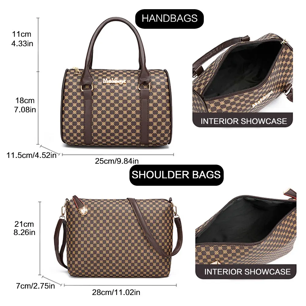 6PCS Large Capacity Tote Bags Set Women Fashion Shoulder Bag Crossbody Bag Minimalist Floral Print Handbags for Women