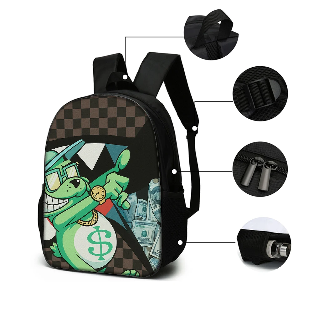 1/2/3/4/5PCS Trendy Shark Graphic Backpack Set | Perfect for School & Daily Adventures