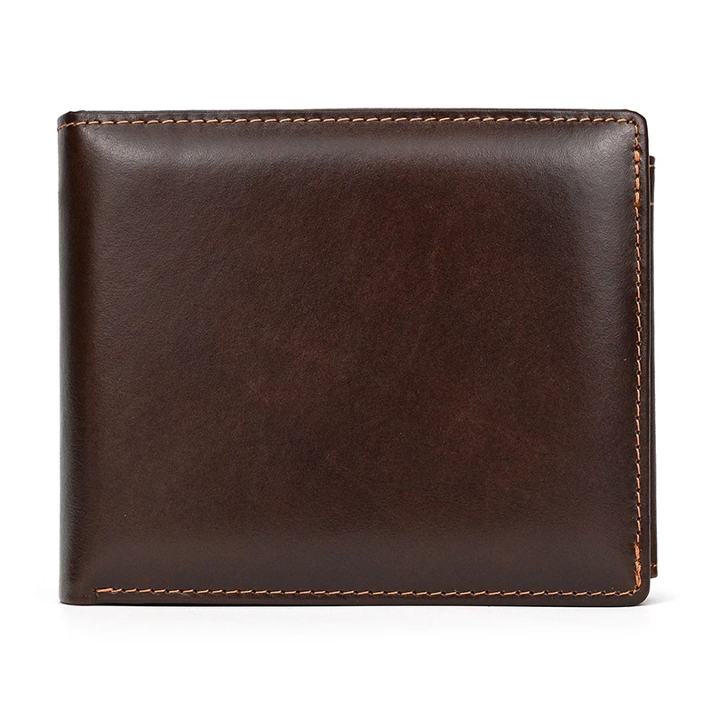 Trifold Men's Leather Wallet Genuine Leather Male Short Purse Real Cowhide Man Leather Wallets 3 Folds Card Holder Coin Purse