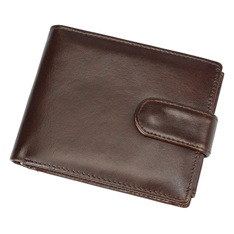 Trifold Men's Leather Wallet Genuine Leather Male Short Purse Real Cowhide Man Leather Wallets 3 Folds Card Holder Coin Purse