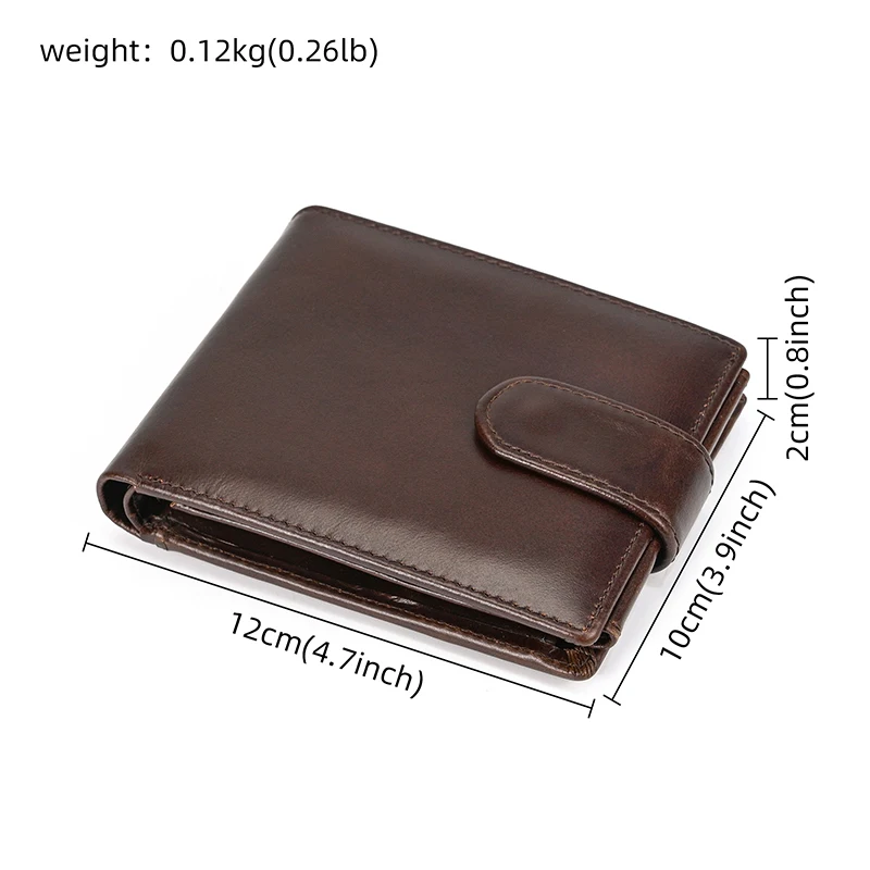 Trifold Men's Leather Wallet Genuine Leather Male Short Purse Real Cowhide Man Leather Wallets 3 Folds Card Holder Coin Purse