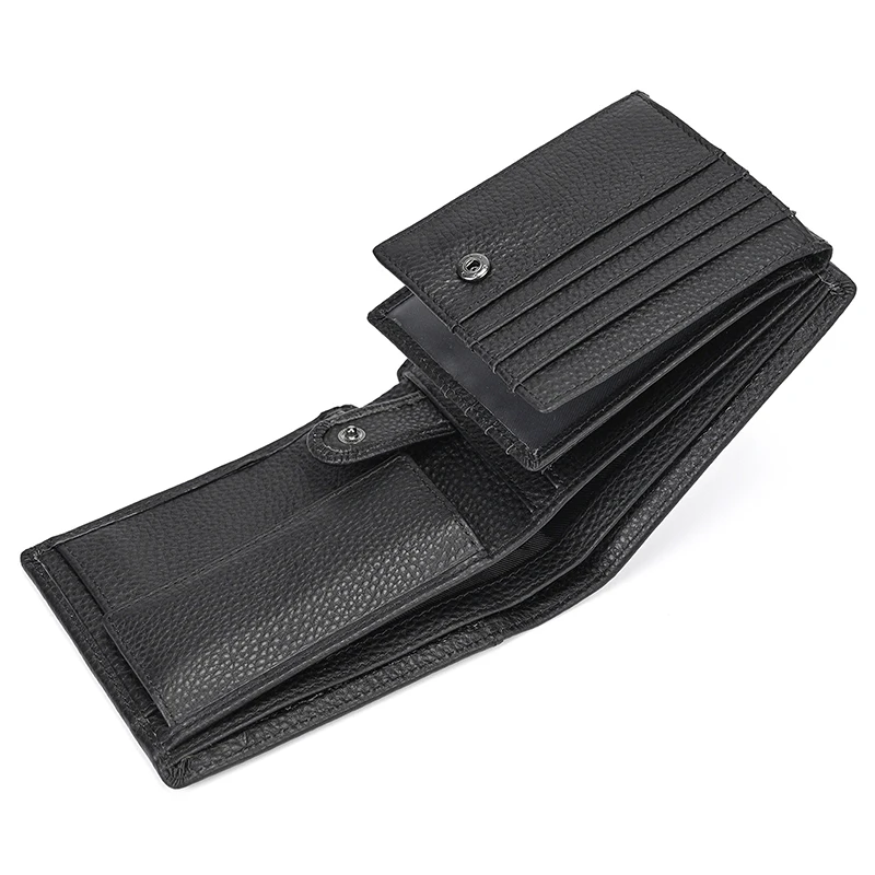 Trifold Men's Leather Wallet Genuine Leather Male Short Purse Real Cowhide Man Leather Wallets 3 Folds Card Holder Coin Purse