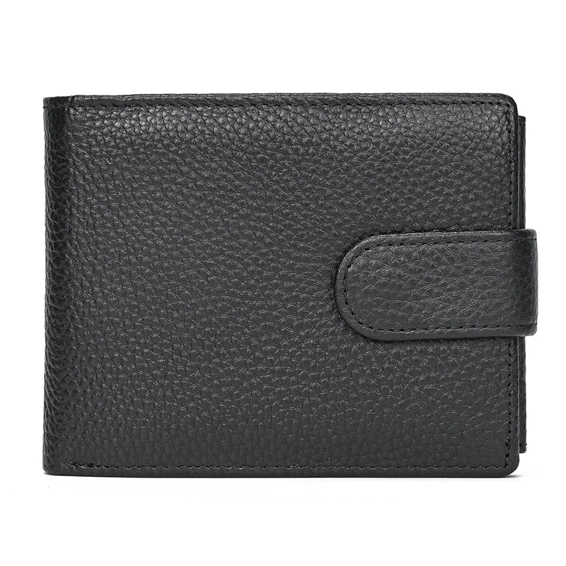 Trifold Men's Leather Wallet Genuine Leather Male Short Purse Real Cowhide Man Leather Wallets 3 Folds Card Holder Coin Purse