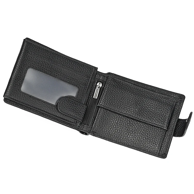 Trifold Men's Leather Wallet Genuine Leather Male Short Purse Real Cowhide Man Leather Wallets 3 Folds Card Holder Coin Purse