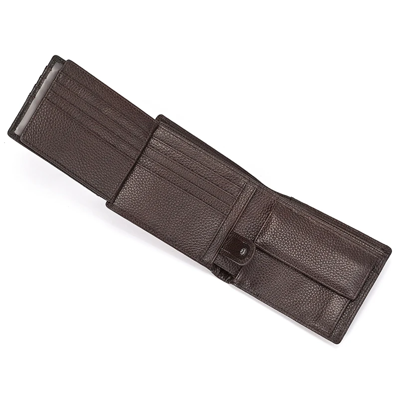 Trifold Men's Leather Wallet Genuine Leather Male Short Purse Real Cowhide Man Leather Wallets 3 Folds Card Holder Coin Purse