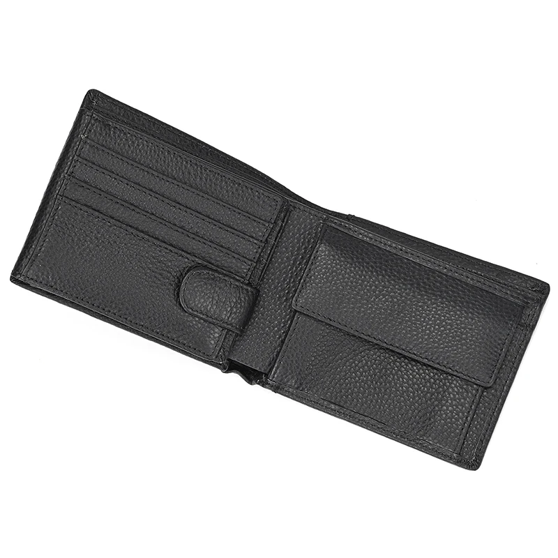 Trifold Men's Leather Wallet Genuine Leather Male Short Purse Real Cowhide Man Leather Wallets 3 Folds Card Holder Coin Purse