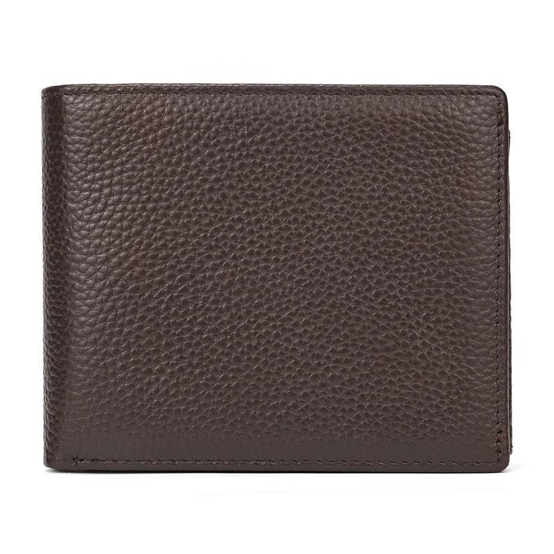 Trifold Men's Leather Wallet Genuine Leather Male Short Purse Real Cowhide Man Leather Wallets 3 Folds Card Holder Coin Purse