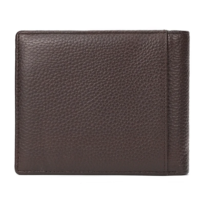 Trifold Men's Leather Wallet Genuine Leather Male Short Purse Real Cowhide Man Leather Wallets 3 Folds Card Holder Coin Purse