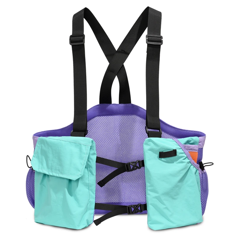 Outdoor Cycling Bag Lightweight Run Vest Backpack for Hiking Running Chest Pack Phone Cup Storage Pocket Tactical Chest Rig Bags