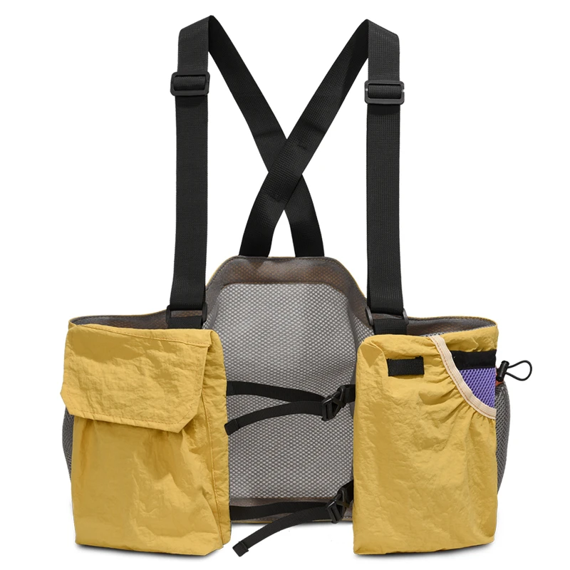 Outdoor Cycling Bag Lightweight Run Vest Backpack for Hiking Running Chest Pack Phone Cup Storage Pocket Tactical Chest Rig Bags
