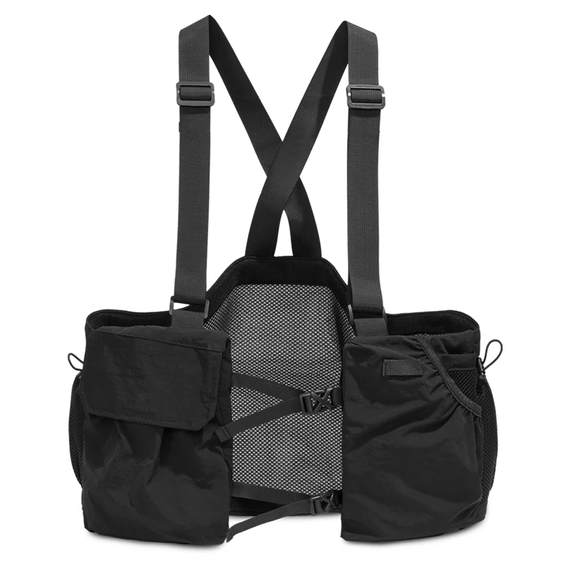 Outdoor Cycling Bag Lightweight Run Vest Backpack for Hiking Running Chest Pack Phone Cup Storage Pocket Tactical Chest Rig Bags