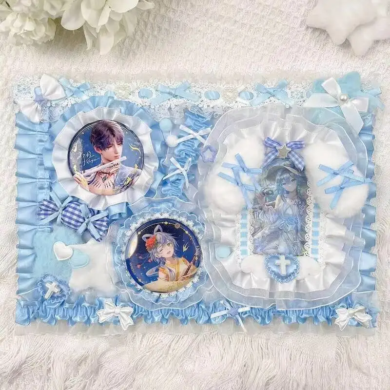 Ita Bag Accessories Anime Badge Card Holder Cute Ribbon Lace Pin Organizer Ita Bag Decorative Insert Board Badge Display Storage