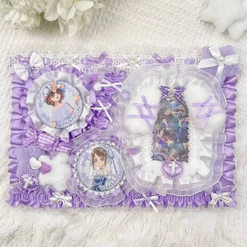 Ita Bag Accessories Anime Badge Card Holder Cute Ribbon Lace Pin Organizer Ita Bag Decorative Insert Board Badge Display Storage