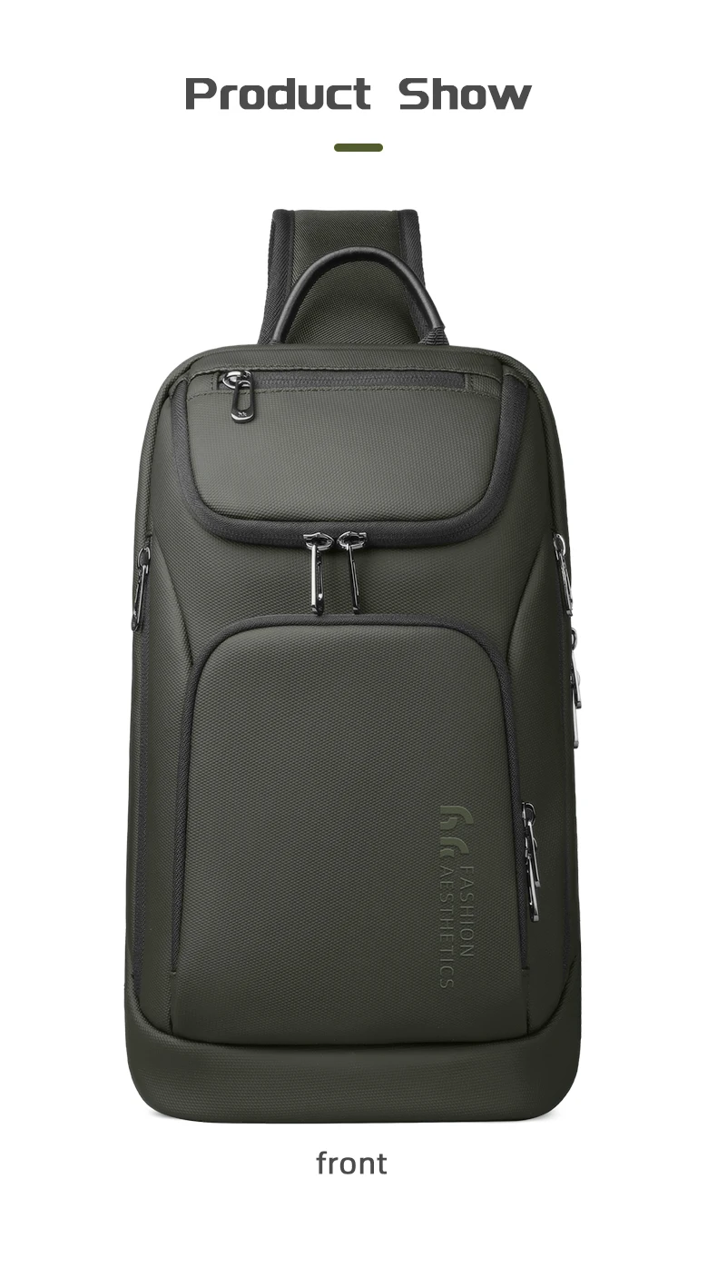 HK Multifunction Men's Shoulder Bag Waterproof Crossbody Bag Fit 11 inch iPad Lightweight Messenger Sling Bag for Travel Outdoor