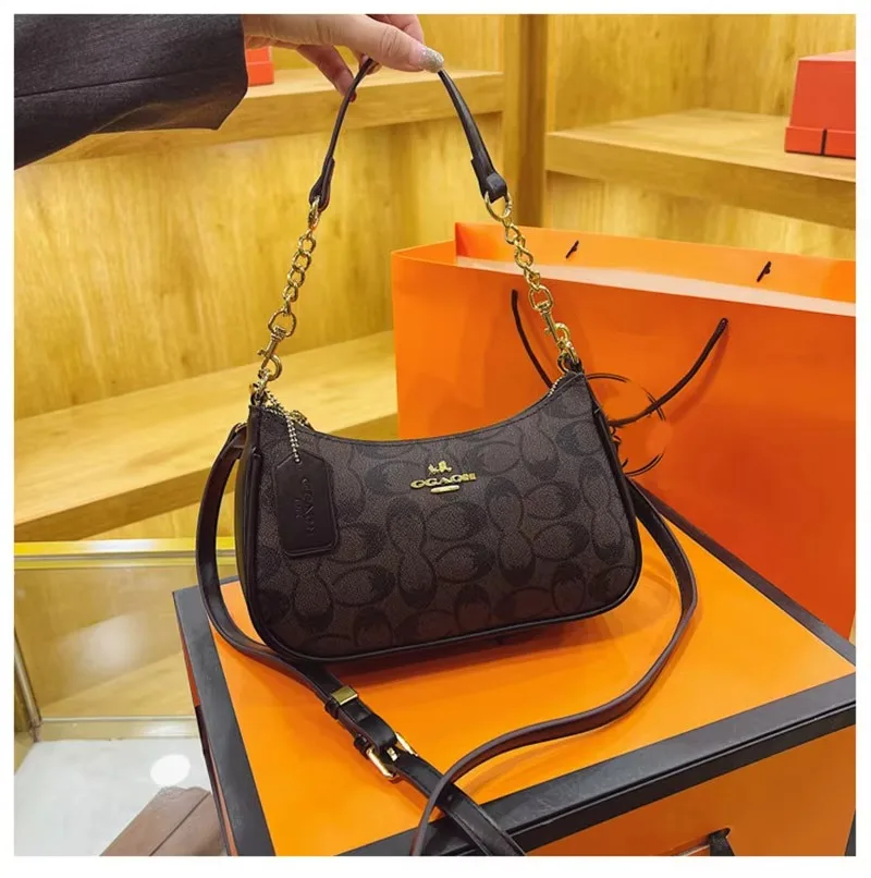 Women's Chain Bags Pvc Geometric Print Handbag Shoulder Crossbody Bag Women's Underarm Bag Suitable For Daily Outfit Matching