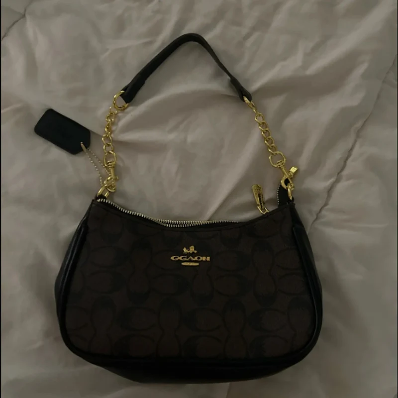Women's Chain Bags Pvc Geometric Print Handbag Shoulder Crossbody Bag Women's Underarm Bag Suitable For Daily Outfit Matching