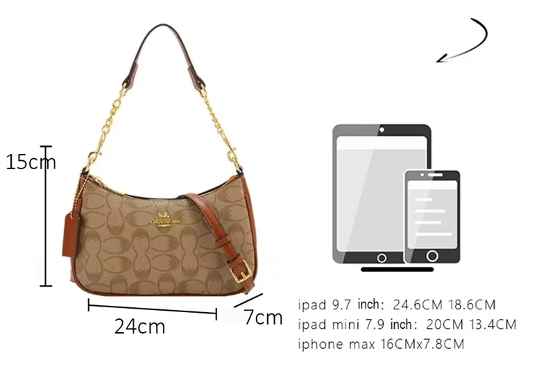 Women's Chain Bags Pvc Geometric Print Handbag Shoulder Crossbody Bag Women's Underarm Bag Suitable For Daily Outfit Matching
