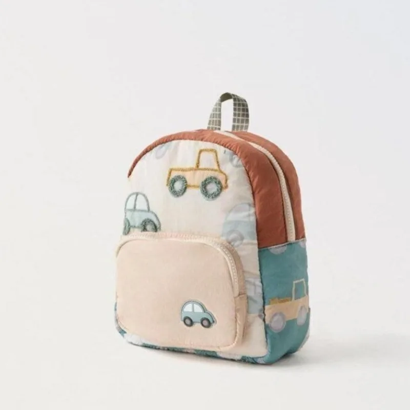 2026 New Cute Car Embroidered Unisex Backpack Fashionable Student Bag Large Capacity Outdoor Travel Backpack