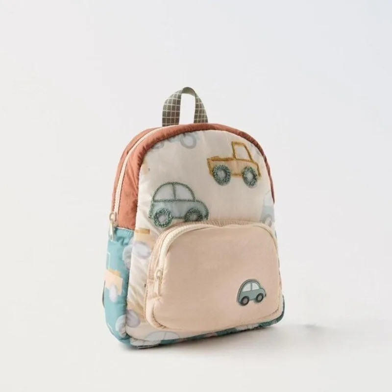 2026 New Cute Car Embroidered Unisex Backpack Fashionable Student Bag Large Capacity Outdoor Travel Backpack