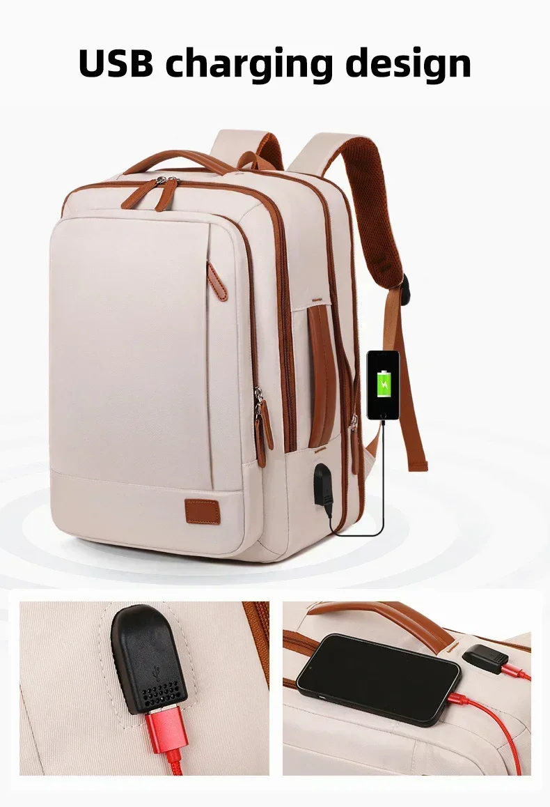 Women Business Backpack Waterproof Laptop Computer Pack Weekender Commuter Bag With USB Port College Student Bags Travel Daypack