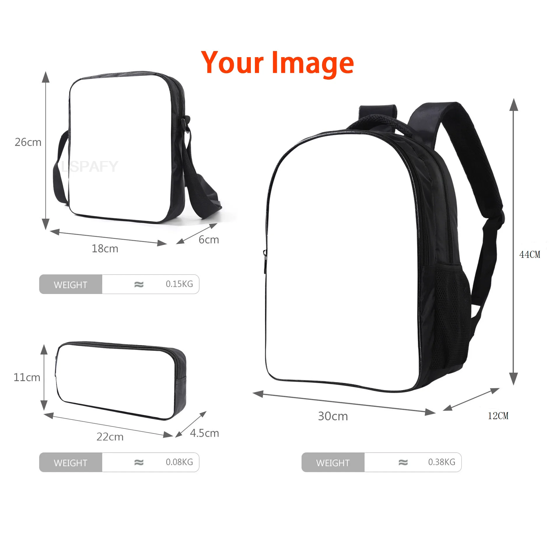 M-Mbappe 3Pcs Set Backpack Shoulder Bag Pencil Bags Bookbag Football Star Rucksack child Mochila Sports Schoolbag Kids Gift