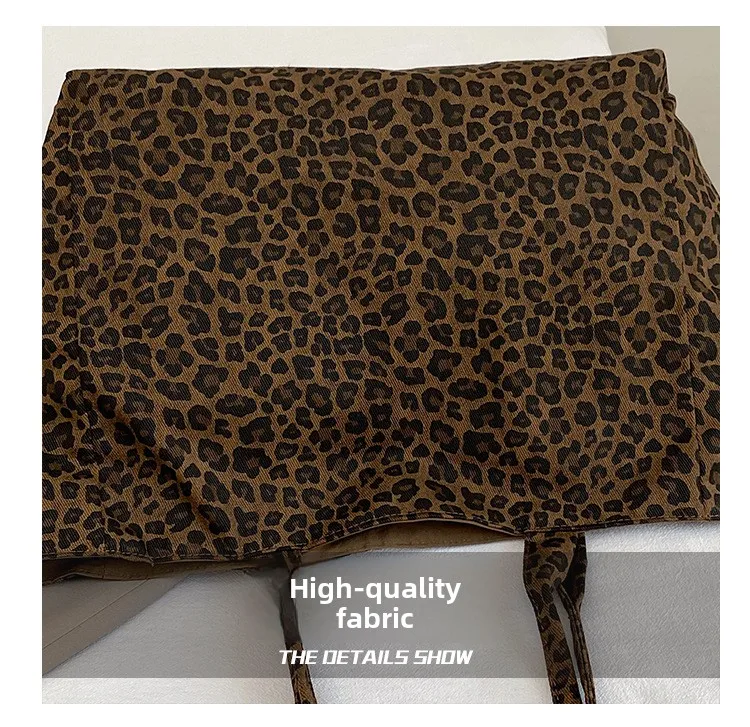Fashionable Leopard Print Shoulder Bag Women Texture Simple Crossbody Tote Handle Bag Casual Versatile and Commuter Storage Bag