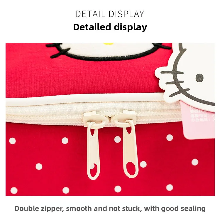 Highly attractive, large-capacity Hello Kitty apple print makeup bag, durable, suitable for travel and business trips, portable