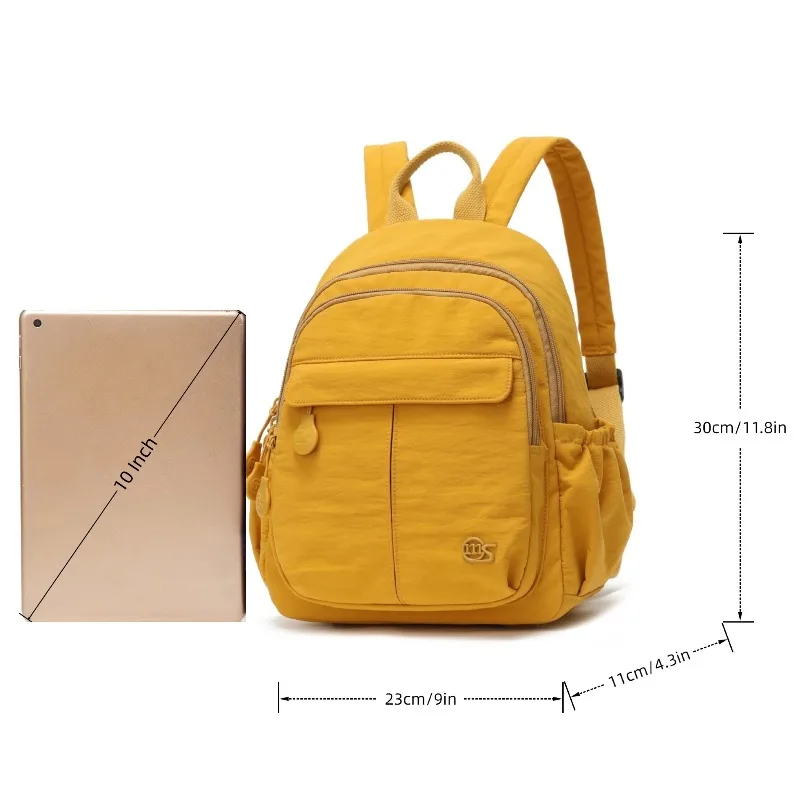 Casual Women Small Backpack Nylon Multi Pockets Backpack Portable Handheld Mini Backpack Outdoor Shopping Travel Daily Bag