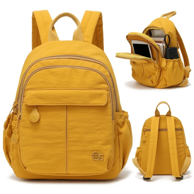 Casual Women Small Backpack Nylon Multi Pockets Backpack Portable Handheld Mini Backpack Outdoor Shopping Travel Daily Bag