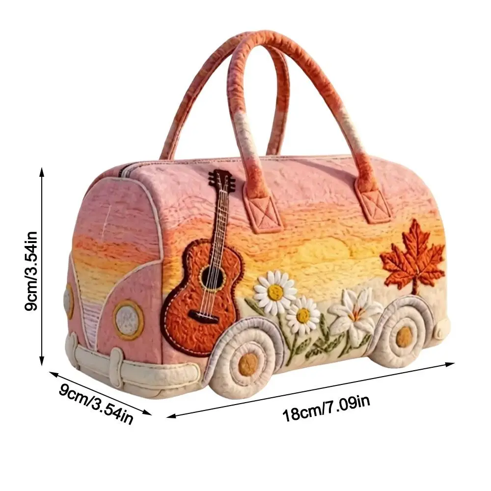 Durable 18x9x9cm Quilted Duffle Bag 3D Quilting Craft Large Capacity Fitness Short Bag Travel Handbag for Travel