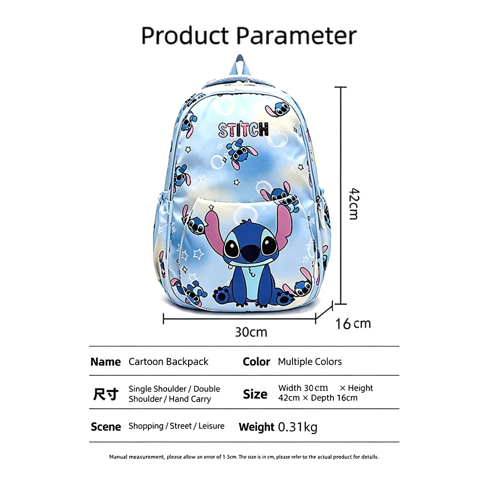 Cartoon Large Capacity Schoolbag Double Shoulder Backpack Outdoor Leisure Charm Collectible Gift for Students
