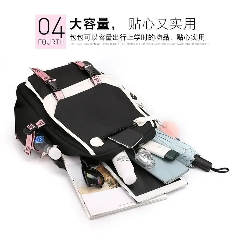 Anime Hedwig Night Owl Backpack Nylon School Book Student Travel Bags Laptop Casual USB Port Messenger Bag