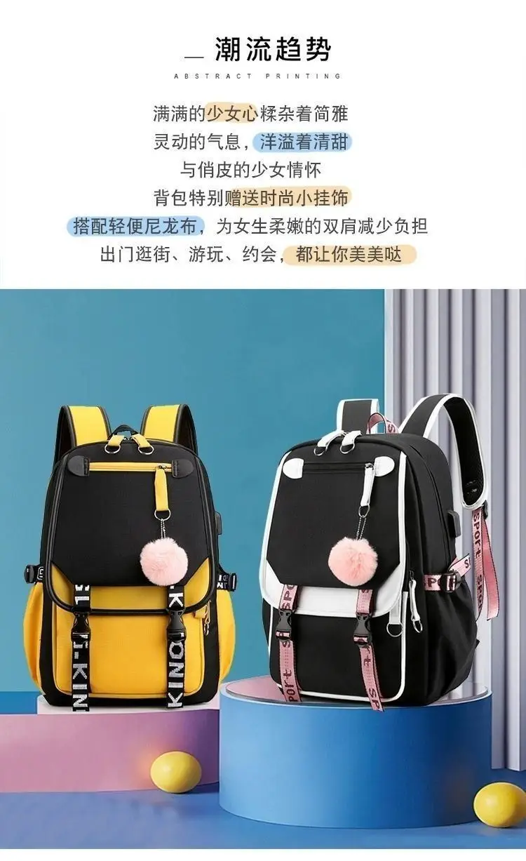 Anime Hedwig Night Owl Backpack Nylon School Book Student Travel Bags Laptop Casual USB Port Messenger Bag