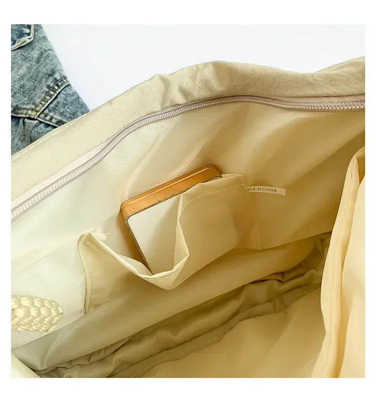 Trendy Women's Soft Cloth Shoulder Bag Solid Color Student Casual Style Big Handbags Crossbody Bags for Women Shoulder Hobos Bag