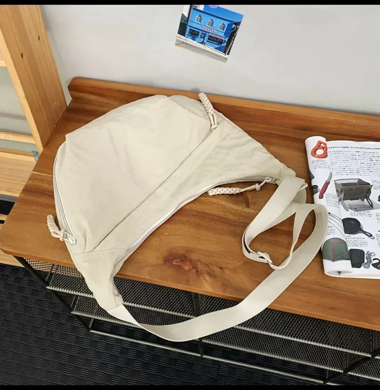 Trendy Women's Soft Cloth Shoulder Bag Solid Color Student Casual Style Big Handbags Crossbody Bags for Women Shoulder Hobos Bag