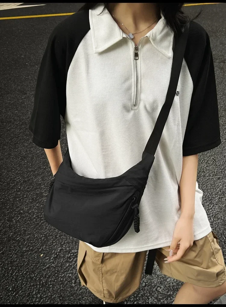 Trendy Women's Soft Cloth Shoulder Bag Solid Color Student Casual Style Big Handbags Crossbody Bags for Women Shoulder Hobos Bag