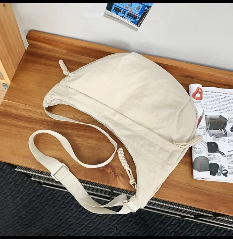 Trendy Women's Soft Cloth Shoulder Bag Solid Color Student Casual Style Big Handbags Crossbody Bags for Women Shoulder Hobos Bag