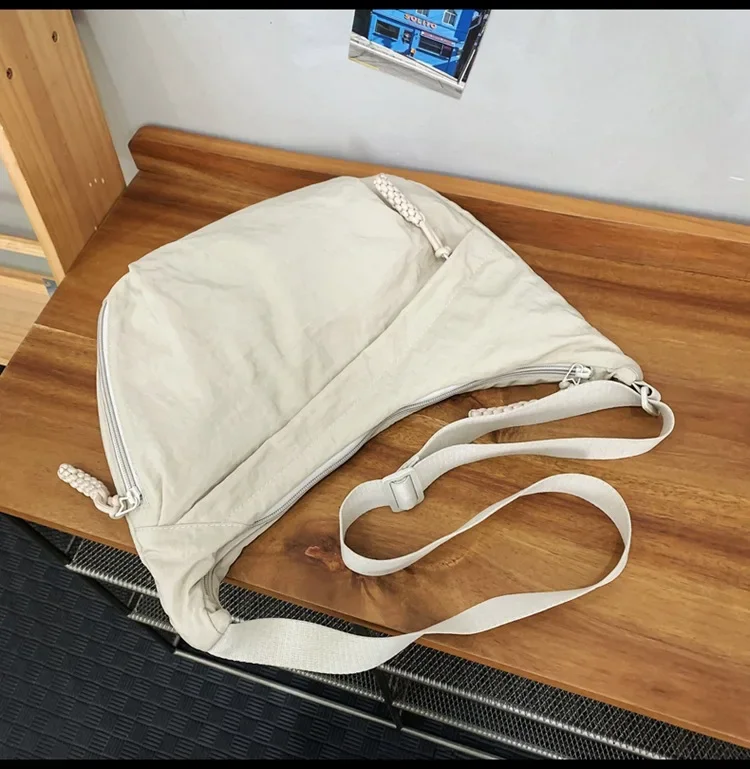 Trendy Women's Soft Cloth Shoulder Bag Solid Color Student Casual Style Big Handbags Crossbody Bags for Women Shoulder Hobos Bag
