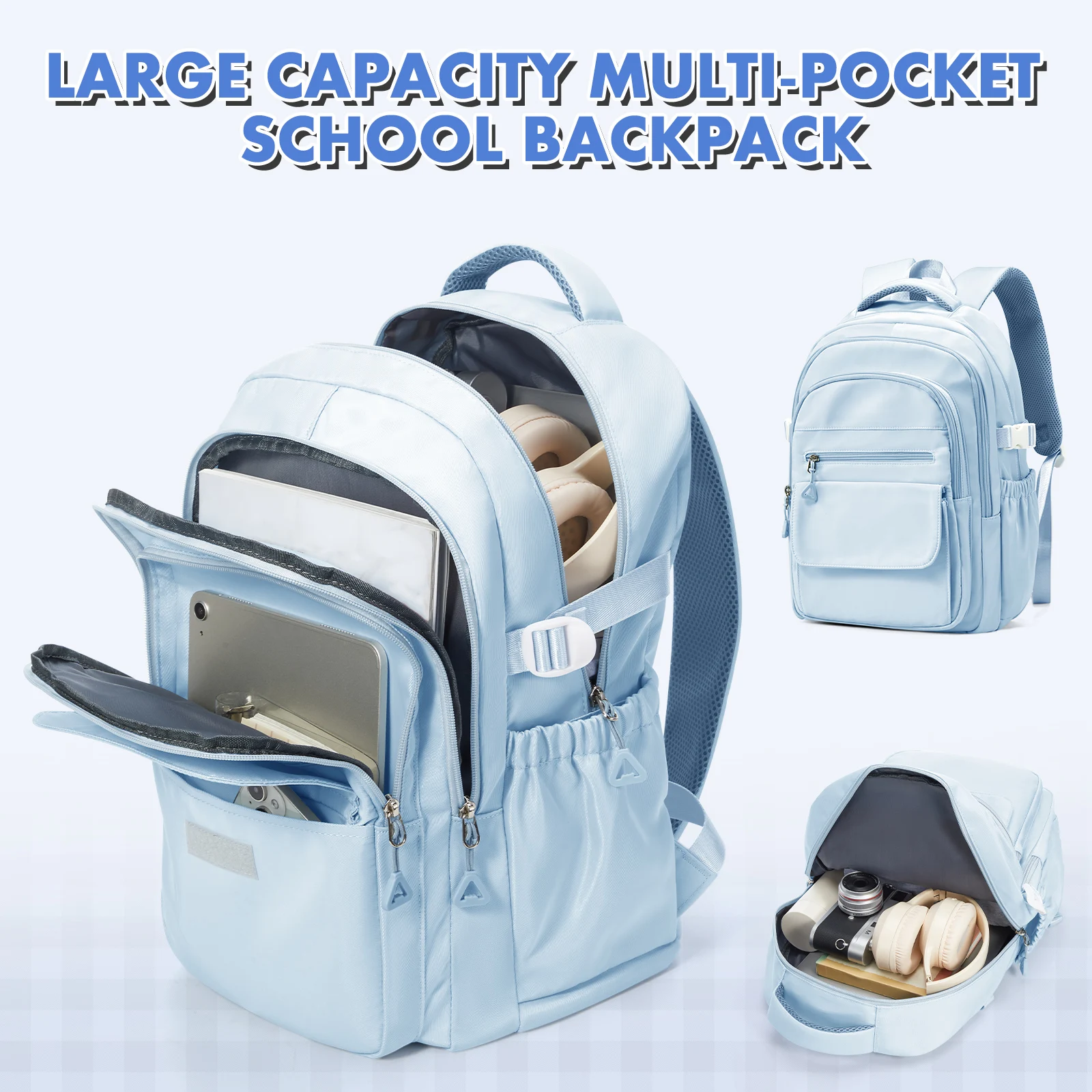 Aesthetic Backpack for Women School Backpack for Boys Girl, College Multiple Compartments Laptop Bookbag, Casual Travel Backpack