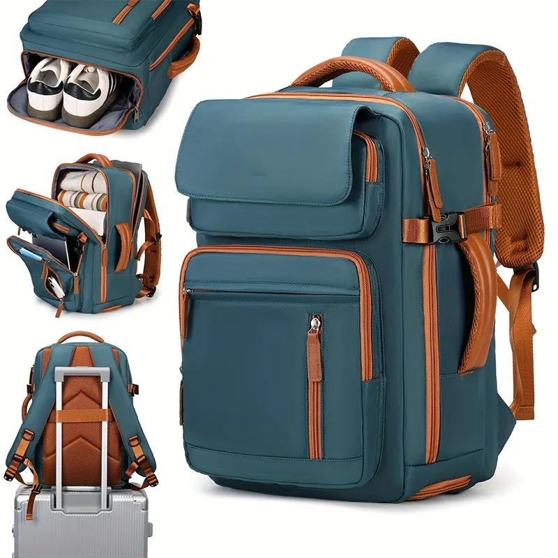 Ladies' Travel Backpack with Shoe Compartment Suitable for 15.6-inch Laptop, Adjustable Shoulder Strap Backpack