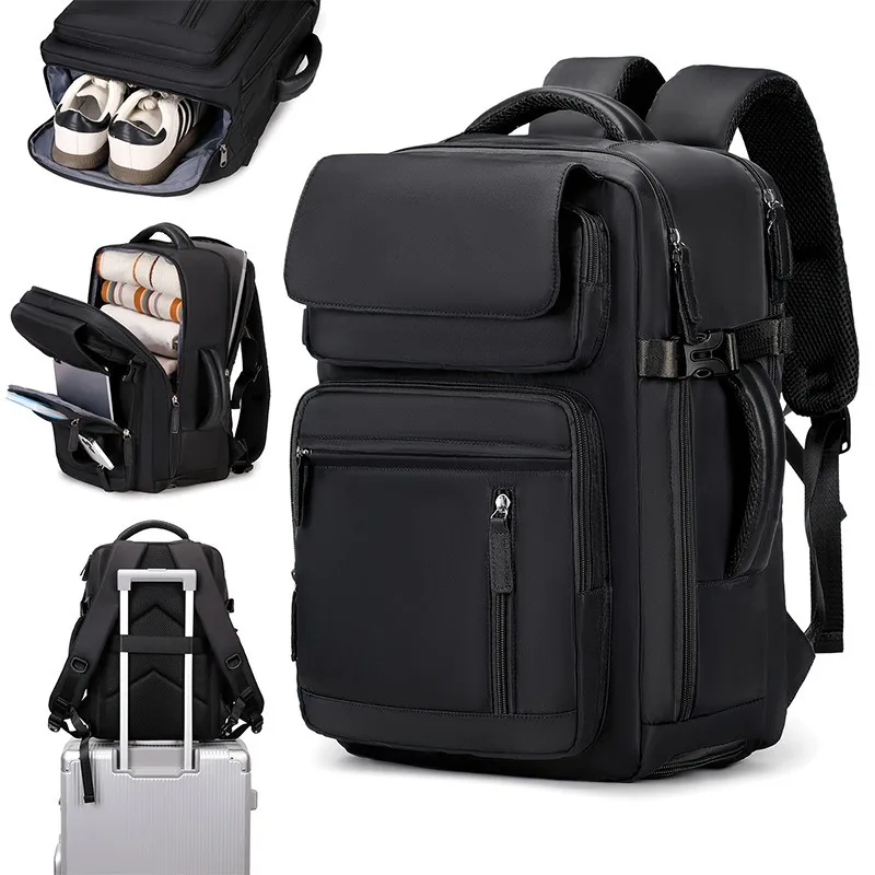 Ladies' Travel Backpack with Shoe Compartment Suitable for 15.6-inch Laptop, Adjustable Shoulder Strap Backpack